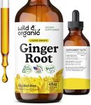 Wild & Organic Ginger Root Extract Drops - Immune & Digestive Support - Liquid Ginger Supplements - Vegan, Sugar & Alcohol-Free Tincture - 4 fl oz