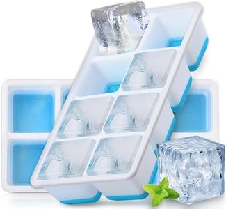 FURNSII Cubiteras para Hielo Grande con Tapa, 2 Piezas Cubitera Hielo Silicona Certificado LFGB y Libre de BPA, Molde para Cubitos Hielo Ice Cube Tray para Cerveza Cócteles Whisky