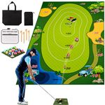 Casual Golf Game Set, HassoKon Golf Game Training Mat Set,Sticker Golf Practice Hitting Mat for Adults Kids Indoor Outdoor Backyard Golf Practice Training(1Pcs Golf Club Included)