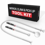 NoCry Pick-up Tool Set - includes Flexible Claw Grabber Tool, Extendable Telescopic Magnetic Pickup Tool and Telescopic Inspection Mirror - Flexible Telescopic Grabber Tool & Telescopic Magnet Stick