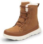 DREAM PAIRS Womens Winter Boots Cozy Faux Fur Anti-Slip Snow Boots Lace Up Comfort Stylish Ankle Booties for Cold Weather City Walk,Size 8,Tan,SDSB2404W