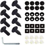 GKmow 8 Sets Rustproof License Plate Screws Kit, Anti-Vibration Anti-Theft Car License Bolts, Self Tapping Mounting Fasteners for Auto Front and Rear License Plate Frame Cover (Black)