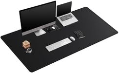 Mydours Giant Desk Mat, 63 x 28 inch Extended PU Leather Desk Pad, Gaming Desk Mat for Home Office Desk, Mouse Pad for Home Office & Computer Workstation, Extra Pad for Standing Desk (Black)