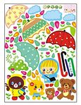 JAAMSO ROYALS Cartoon Monsoon in a Kindergarten Multicolour Self Adhesive Peel and Stick Wall & Home Decor Wall Sticker (45 CM X 60 CM)