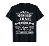 38th Birthday Vintage Tee For Legends Born In June 1983 T-Shirt