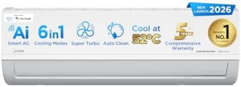 Midea 1Ton 3 Star, New Star Rated, Wifi Inverter Split AC with 6-in-1 Convertible Cooling, Turbo Mode, Heavy Duty Cooling at 52℃, Auto Clean&HD+PM 2.5 Filter(Copper, AC 1Ton MAI12SD3R36W0, White)