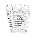 BER Products Round Corner Car Key Tags, E-Z Tag, White, Pack of 250