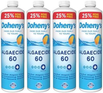 Doheny's Algaecide 60 | Pro-Grade, Metal-Free & Non-Foaming | Prevents All Algae Types | No Stains or Clouding | Safe for Salt, Chlorine & Bromine Pools | Treats 160,000 Gallons | 4 x 40oz (160oz)