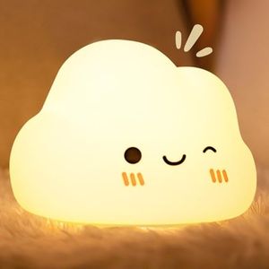 Diboniur Veilleuse Bébé Nuage Veilleuse Enfant Rechargeable, 7 Couleurs 3 Luminosité, Veilleuse Bebe Maternité, Lampe de Chevet Enfant Deco Chambre Bebe, Blanc