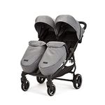 Ickle Bubba Venus Max Double Stroller – Twin Pushchair from Birth to 15kg per Seat, Independent Recline Seats, Footwarmers, Rain Cover, Compact Fold, Swivel Wheels & Suspension (Space Grey)