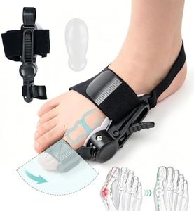 Bunion Corrector for Women & Men, Orthopedic Adjustable Big Toe Straightener with Non-Slip Design & Gel Toe Pad for Hallux Valgus Relief & Toe Alignment, Left/Right Feet, Day & Night Wearable (Black)