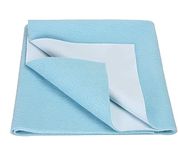 Soft & Water Proof Baby Dry Sheet/Bed Protector,Reusable Bed Underpad, Waterproof Bed Pad & Pee Pad, Perfect for Kids, Adults, The Elderly (Large (140 x 100 cm), Lite Blue)