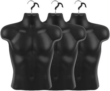 Lallisa 6 Packs Male Mannequin Torso Dress Form Tshirt Display Half Maniquin Body Rounded Waist Hollow Back Body with Hanging Hook for Clothes Display Shows Photos or Design Sewing (23.23 x 19.29'')