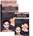 AZURE Rose Gold Luxury Anti Aging Under Eye Pads - Lifting, Smoothing & Hydrating Eye Mask Patches - Reduces Fine Lines, Wrinkles, Dark Circles & Puffiness - Skin Care Made in Korea - 5 Pairs