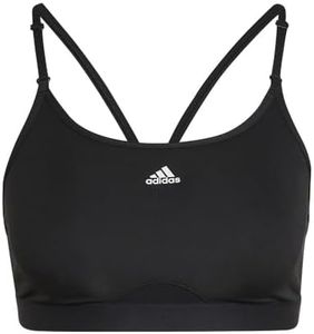 adidas Aeroreact Training Light Support Workout Bra, Reggiseno Sportivo Donna, Black, L D-DD
