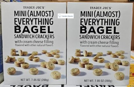 Trader Joe Mini (Almost) Everything BAGEL Sandwich Crackers with Cream Cheese Filling 7.05oz 200g (Two Boxes)