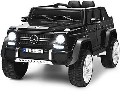 COSTWAY Kids Ride On Car, Licensed Mercedes Benz 12V Battery-powered Electric Vehicle Toy with 2 Motors, Remote Control, Lights, Horn, Music, Suspension Wheels for Boys Girls (Black)