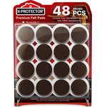 Felt Furniture Pads X-PROTECTOR - 48 PCS 25 MM - Felt Pads Floor Protectors - Chair Felts Pads for Furniture Feet - Best Furniture Pads for Hardwood Floors - Protect Your Hard Floors! (Brown)