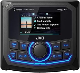 JVC KD-MR305BTS Marine Guage Receiver Weatherproof, 2.7 Inch LCD, Built in Amplifer, Bluetooth, Digital Media MP3 Player, No CD Player, USB Port, AM/FM/Weather Band Tuner, Rear Camera Input