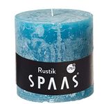 Spaas Rustic Unscented Pillar Candle 100/mm, 75 Hours, Turquoise