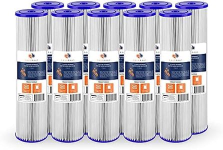 Aquaboon 1 Micron Whole House Pleated Sediment Water Filter Cartridge 20x4.5 Well Filter Replacement Compatible with ECP5-20BB, SPC-45-1005, 10 Pack