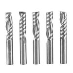 End Mills Set - 5Pcs 6mm Shank Tungsten Carbide Single Flute End Mill CNC Router Milling Bits Spiral Cutters for Wood Aluminum Steel