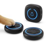 Dog Door Bell for Potty Training, Smart Wireless Doggie Doorbell to Go Outside, 1000 Feet Long Range with IP65 Waterproof Super-Light Touch Button, 60 Melodies & Adjustable Volume (2 Button)