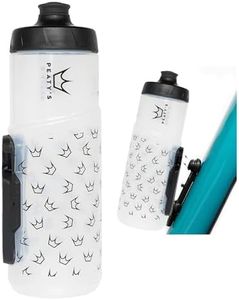 Peaty's x Fidlock Lockin Magnetic 600ml Bike Water Bottle & Mount, Bicycle Drink Bottles, Cycle Accessories for Mountain Biking & Cycling, Premium Alternative to Cage, Twist & Release - Crown Clear