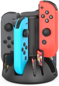 Controller Charging Dock for Nintendo Switch Joycon, MARSDOCK Charger Station Compatible with Switch OLED JoyCon, Switch Controller Charger Stand Station with 8 Game Slots, 3.3FT Cable, LED
