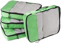 Amazon Basics 4 Piece Packing Travel Organizer Cubes Set - Large, Green