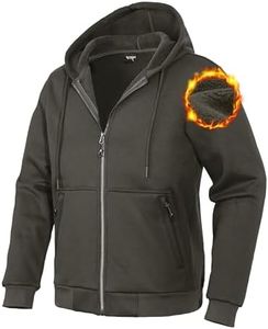Pioneer Camp Zip Up Hoodie Men Fleece Lined Heavyweight Hooded Jacket
