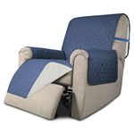 Easy-Going Recliner Chair Slipcovers Reversible Chair Sofa Cover Water Resistant Couch Cover Furniture Protector with Elastic Straps for Pets Dog (Recliner 22 inch, Dark Blue/Ivory)