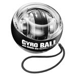 SANGOZ Advanced Gyro Wrist Strengthener Ball - Enhancing Arms, Fingers, and Wrists with Auto-Start Technology for Powerful Muscles and Bones (Platinum Core, Lights, Black)