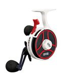 13 FISHING - Freefall Ghost Maverick - Inline Ice Fishing Reel - Red, White & Blue Color - Right Hand Retrieve - BBFFGWUSA-2.5-RH