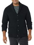 Amazon Essentials Men's Long-Sleeve Soft Touch Shawl Collar Cardigan, Black, Large