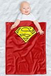 LOGOVISION Superman Lightweight Baby Blanket, 30"X40", Superman Cape Logo Unisex for Infants Girls & Boys