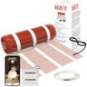 HEATIT Underfloor Heating mat Electric Radiant Self-Adhesive Floor Heating System 200w/㎡ Warmmat with ET-84Wwhite Thermostat,4.5㎡