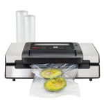 Nesco Deluxe Food VS-12 Vacuum Sealer, 130 Watts, Kit Bags & Viewing Lid, Compact, Silver
