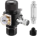 FZONE Aquarium CO2 Regulator Mini Series V3.0 Triple Stage with DC Solenoid and Bubble Counter Check Valve Compatible Paintball Tank CGA320 CO2 Cylinder