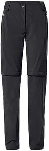 VAUDE Wanderhose Damen Zip-Off Farley Stretch III, wasserdichte Outdoorhose Stretch, atmungsaktive Trekkinghose mit Gummizug, komfortabel, Winddicht & schnelltrocknend