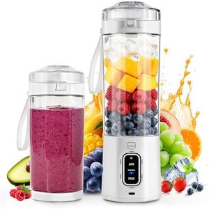 MIAOKE 2026 Upgrade 700 ML Portable Smoothie Blender, Rechargeable Personal Blende, Contains both Automatic and Pulse Functions, with Travel Cup and Lid, 6 Sharp Blades, Mixer Blender Machine Kitchen