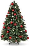 6ft Christmas Tree, BUPPLEE Unlit Artificial Christmas Tree W/1400 Branch Tips