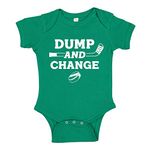 Dump and Change Hockey Baby Bodysuit Infant One Piece or Toddler T-Shirt, Kelly Green, NB (0-3 mo)