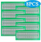 YUNGUI Printed Circuit Board,47X116MM PCB Strip Breadboard for Electronic Project and DIY Soldering(Pack of 8),Green