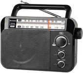 Retekess TR604 Portable Radio,FM AM Radio,Large Display,Large Knob,Clear Sound Quality,Large Speaker,Easy to Use,Headphone Jack,Simple,Radio for elderly (Black)