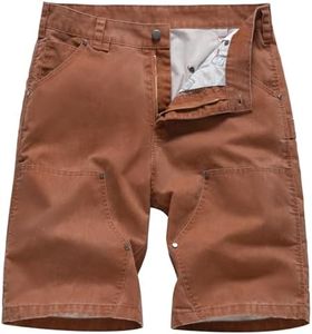 Msmsse Mens Cargo Shorts Cotton Loose Fit Multi Pockets Casual Carpenter Work Utility Shorts Orange 38