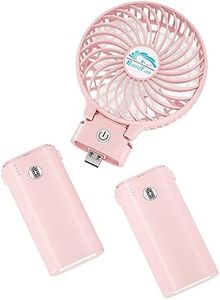 HandFan 10400mAh Portable Handheld Fan, Rechargeable Personal Hand Fan, Foldable Electric Mini Fan, Battery Operated Cooling Fan for Travel, Beach, Outdoors, Indoors(Pink)