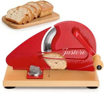 Upgrade Manual Bread Slicer for Homemade Bread, Sourdough Slicer with Hand Crank, Metal Guide Rail, Non-Slip Suction Base & Sharp Blade for Consistent Even Slices
