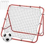 Mardatt 51Pcs Soccer Training Net, 40" X 40" Soccer Goal Net with Adjustable Angle Ball Bounce Back Net Portable Soccer Football Goal Trainer for Backyard Practice Training