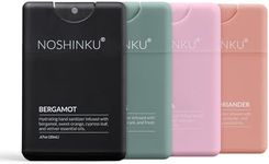 Noshinku Refillable Pocket Hand Sanitizer Discovery 4-Pack | Organic Sanitizing Mist with Moisturizing Botanical Oils | Kills 99.9% of Germs | FDA Registered | Sugarcane Derived Alcohol | Travel Size